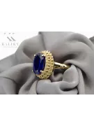 14k żółte złoto Szafir Pierścionek Vintage vrc068y